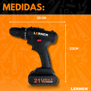 Taladro Inalámbrico 21V Brocas 2 Baterías EC