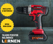 Taladro Percutor Destornillador Inalámbrico 21v + 2 Baterías
