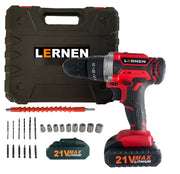 Taladro Percutor Destornillador Inalámbrico 21v + 2 Baterías