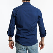 Camisa  Etiqueta Roja Lisa Azul V24-1.1