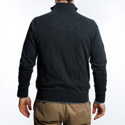 Sweater Gris Marengo Cuello alto Cierre I25