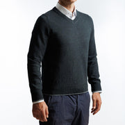 Sweater Gris Marengo Escote en V