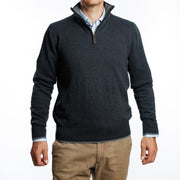 Sweater Gris Marengo Cuello alto Cierre I25