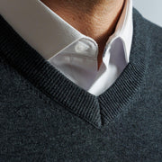 Sweater Gris Marengo Escote en V