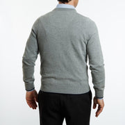 Sweater Gris Claro Escote en V