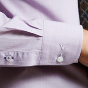 Camisa  Etiqueta Roja Lila Fil a Fil  I25-1.0