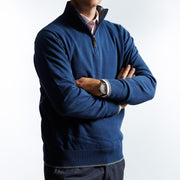 Sweater Azul Piedra Cuello alto  Cierre I25