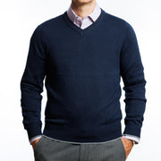 Sweater Azul Marino Escote en V